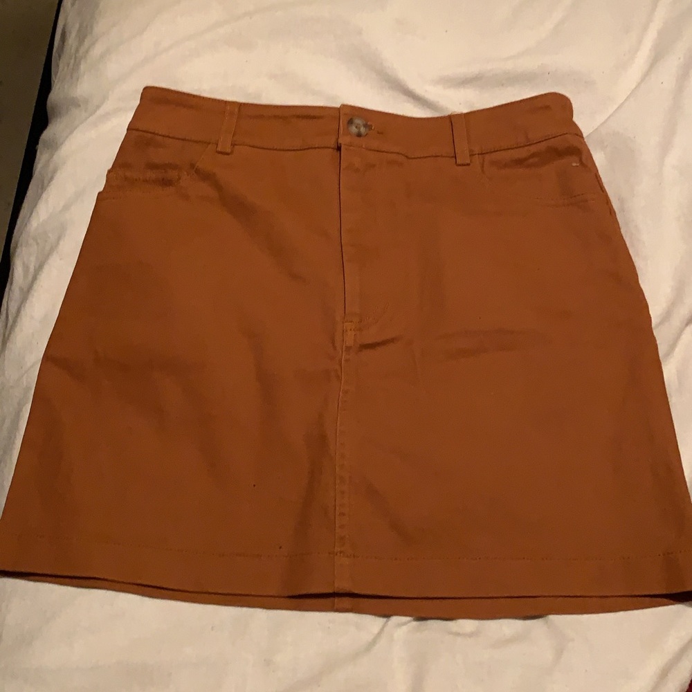 Burnt Orange Denim Skirt